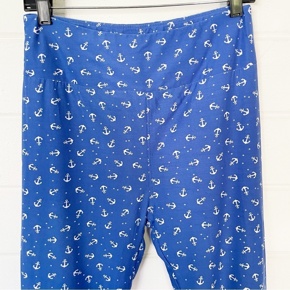 Lularoe High Rise Blue White Anchor Size Tall-Curvy (12-18) - Picture 2 of 4